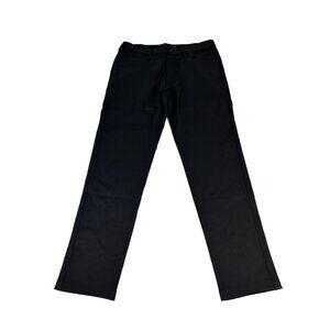 Oobe Straight Leg Flat Front Slacks Dress Pants Men's 32 Black Pockets Uniform
